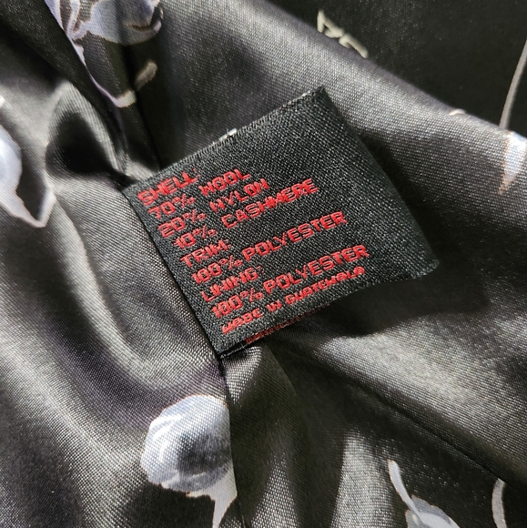 Via Spiga Black Wool and Cashmere Blend Hidden Button Coat - Picture 7 of 7